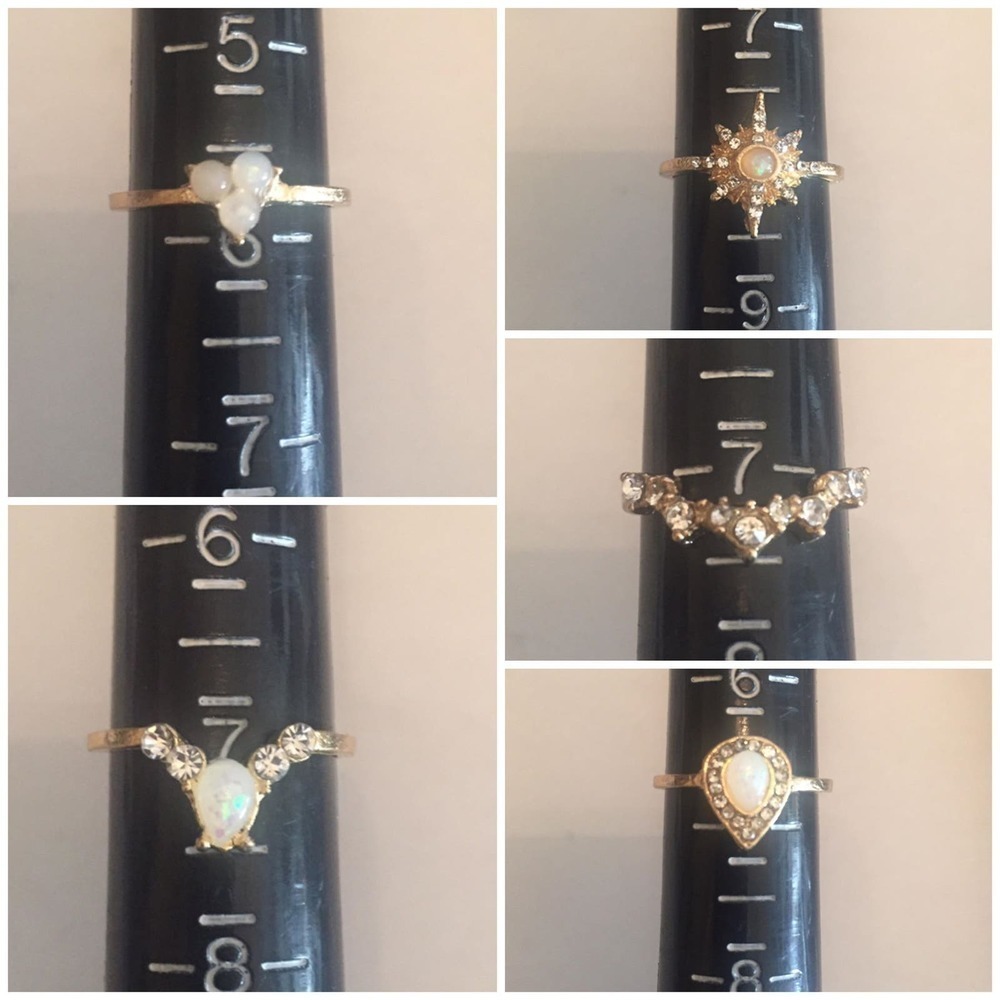 10 Piece Golden Starburst Midi Ring Set - Picture 6 of 7